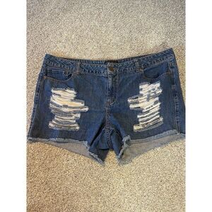 Forever 21 Plus Size Distressed Jean Shorts Cut Off Sz 18